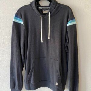 Marine Layer Men's Grey Hoodie with Blue Stripes